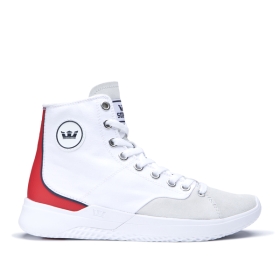 Supra STATIK Høye Sneakers Dame Hvite/Hvite | NO-75996